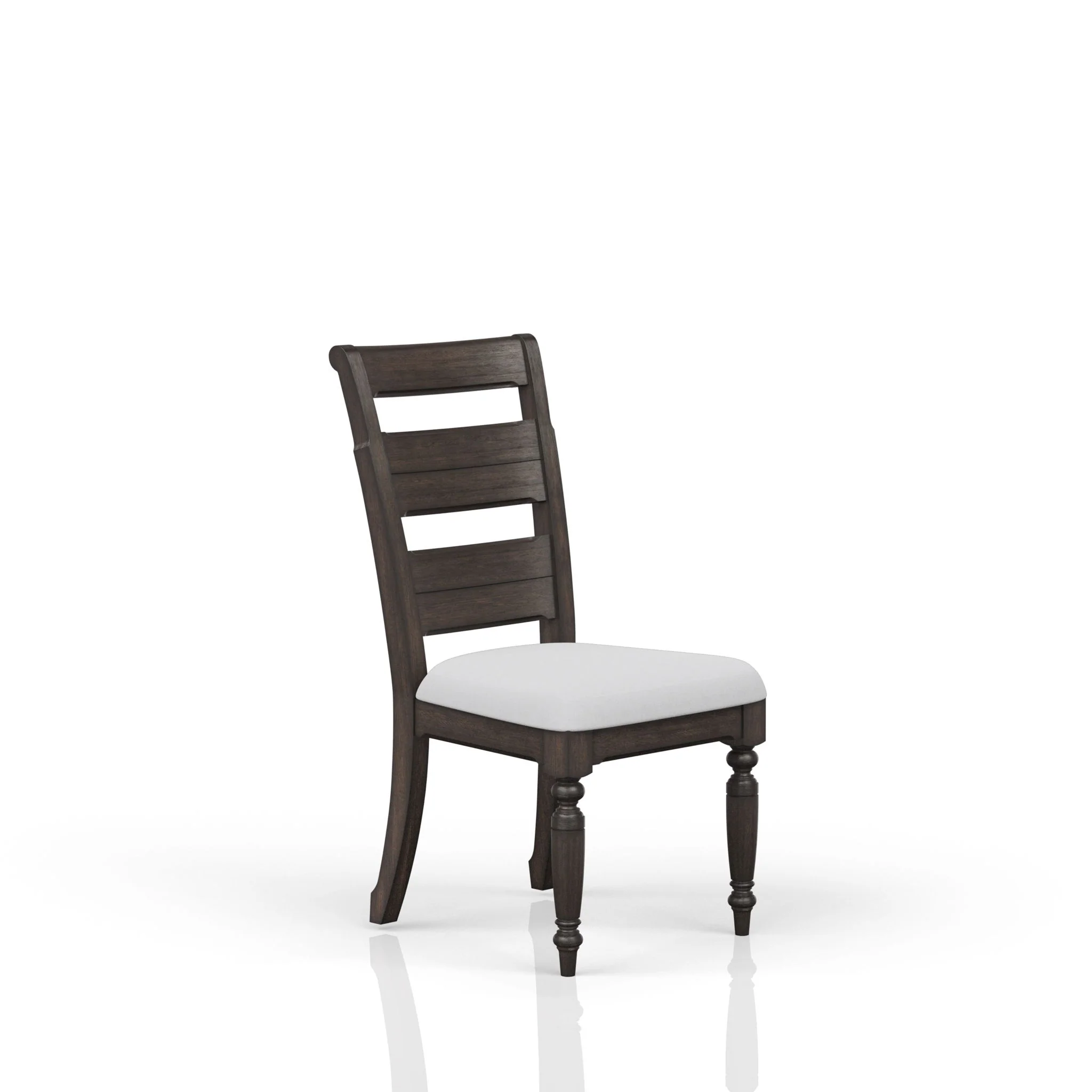 Upholstered Seat Ladderback Side Chair (Set of 2) - Coffee