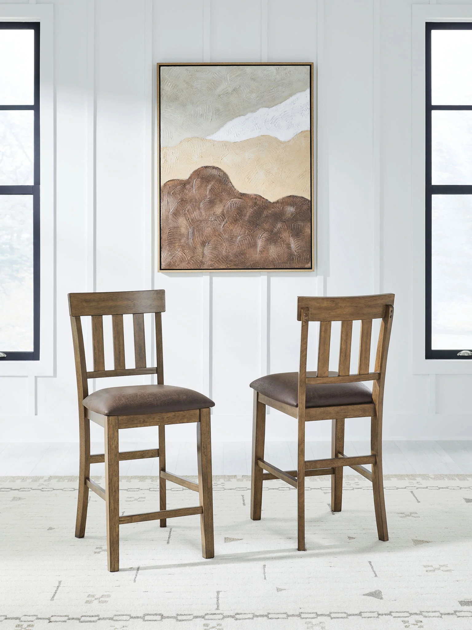 Urbinforte - Upholstered Barstool (Set of 2) - Light Brown - Image 2