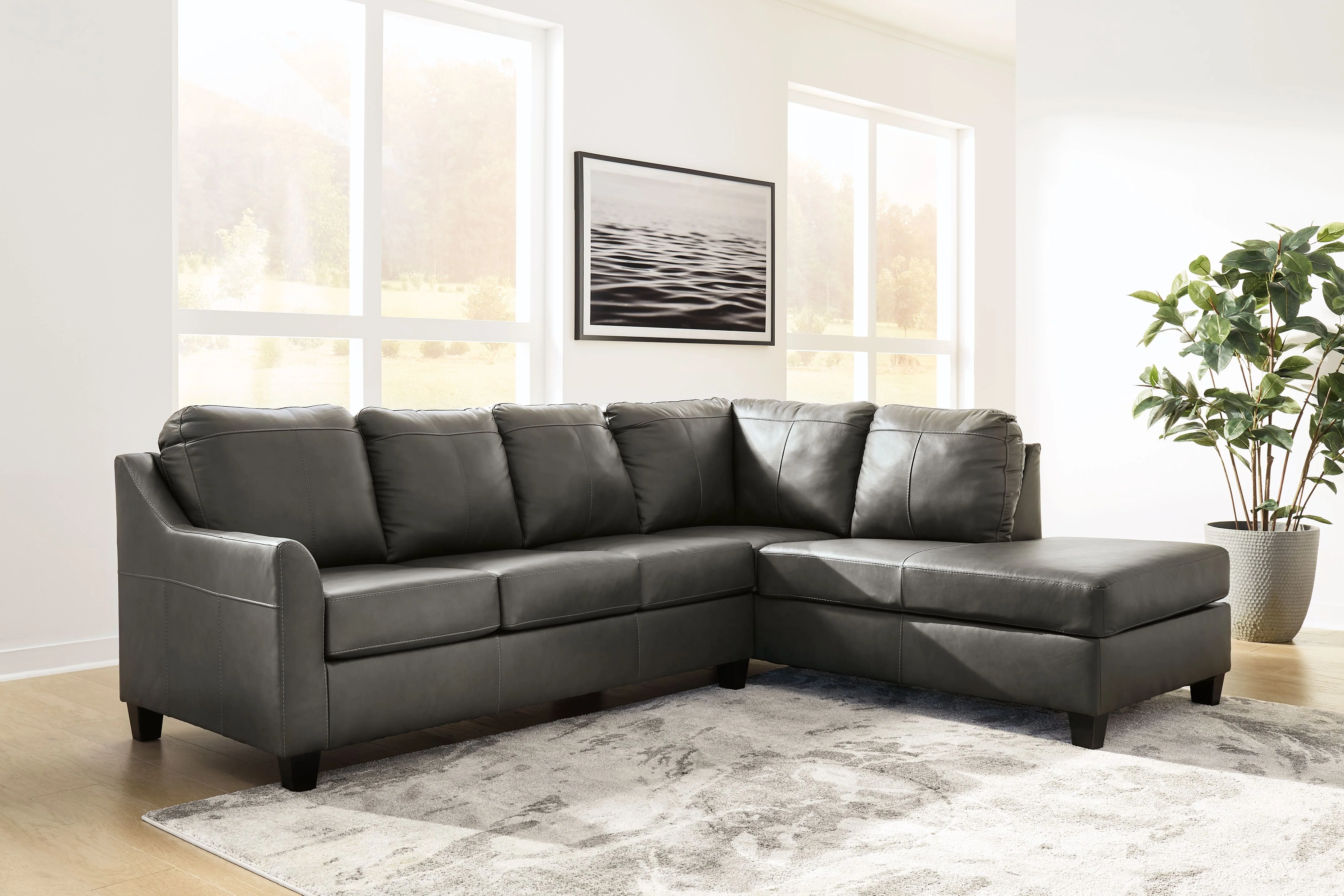 Valderno - 2-Piece Sectional With Raf Corner Chaise - Fog - Image 3