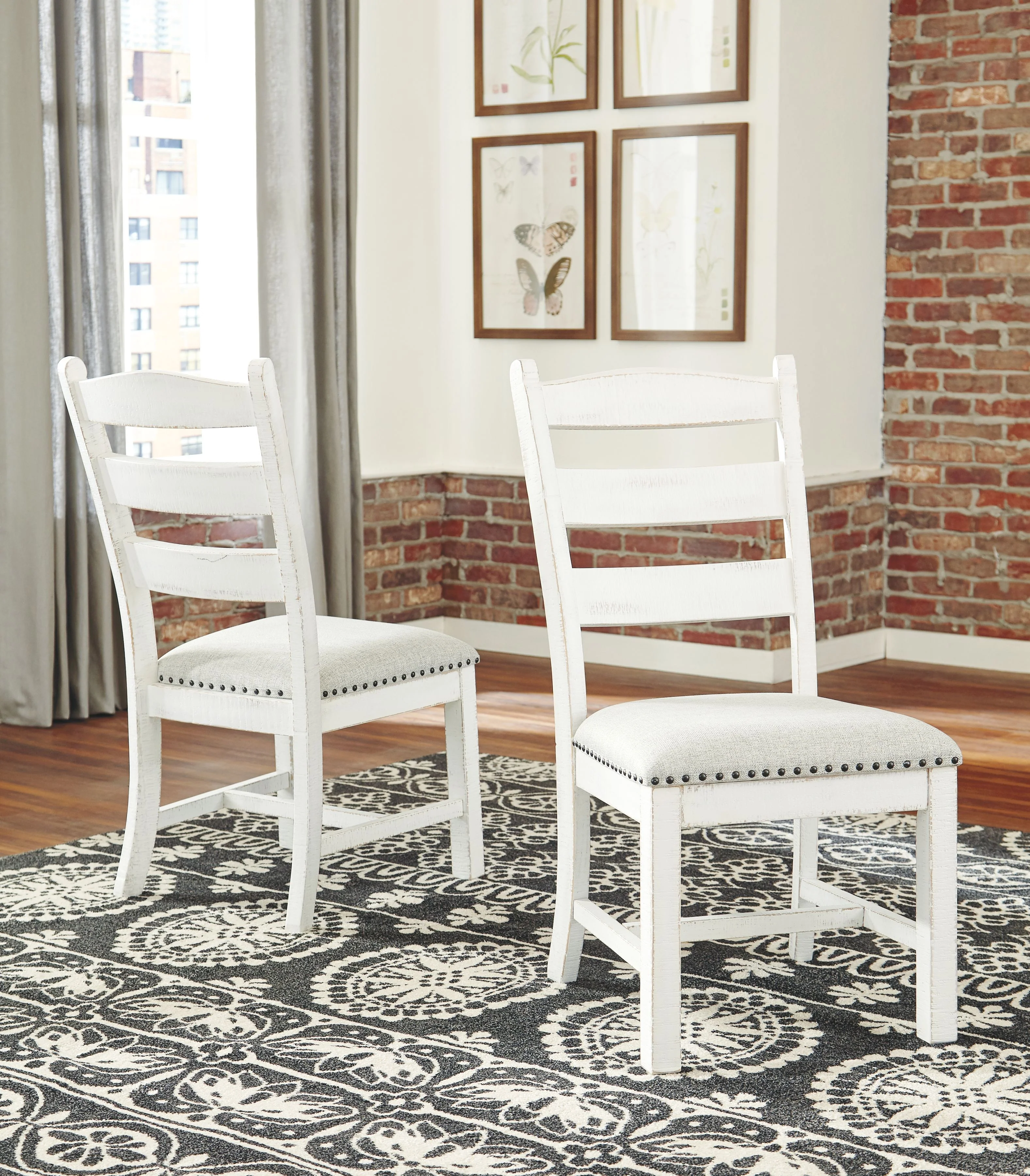 Valebeck - Dining UPH Side Chair (Set of 2) - Beige / White - Image 2