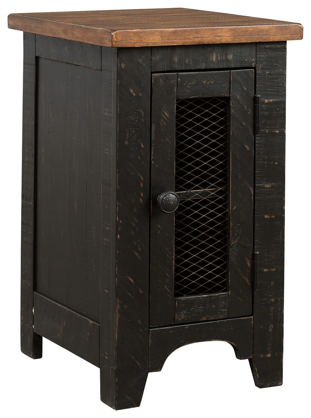 Valebeck - Chair Side End Table - Black / Brown
