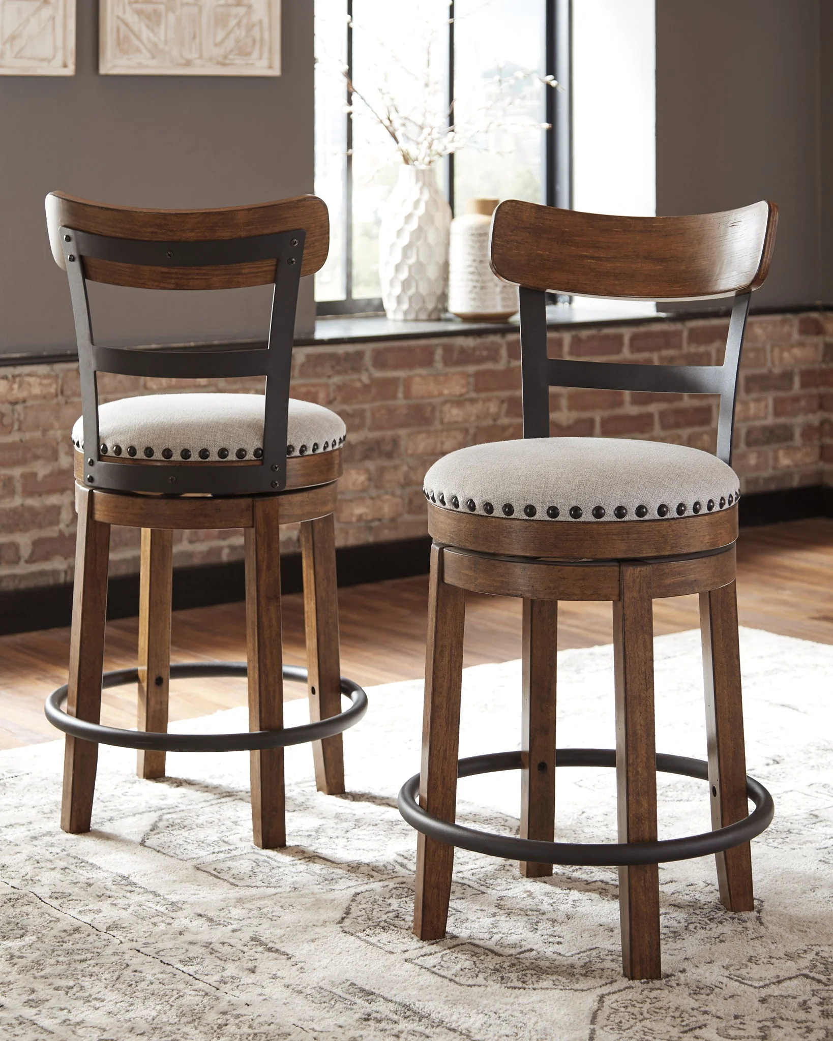 Valebeck - Full Back Swivel Stool - Image 5