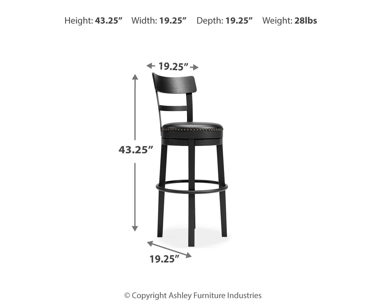 Valebeck - Tall Upholstered Swivel Barstool - Image 10