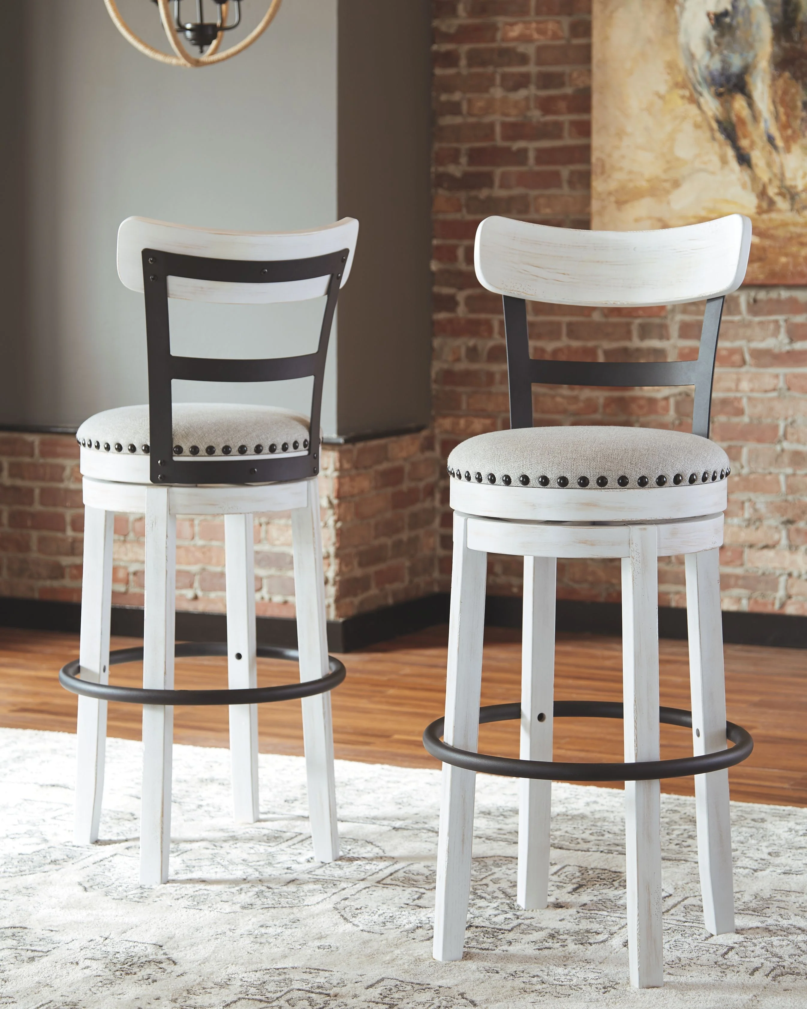 Valebeck - Tall Upholstered Swivel Barstool - Image 12