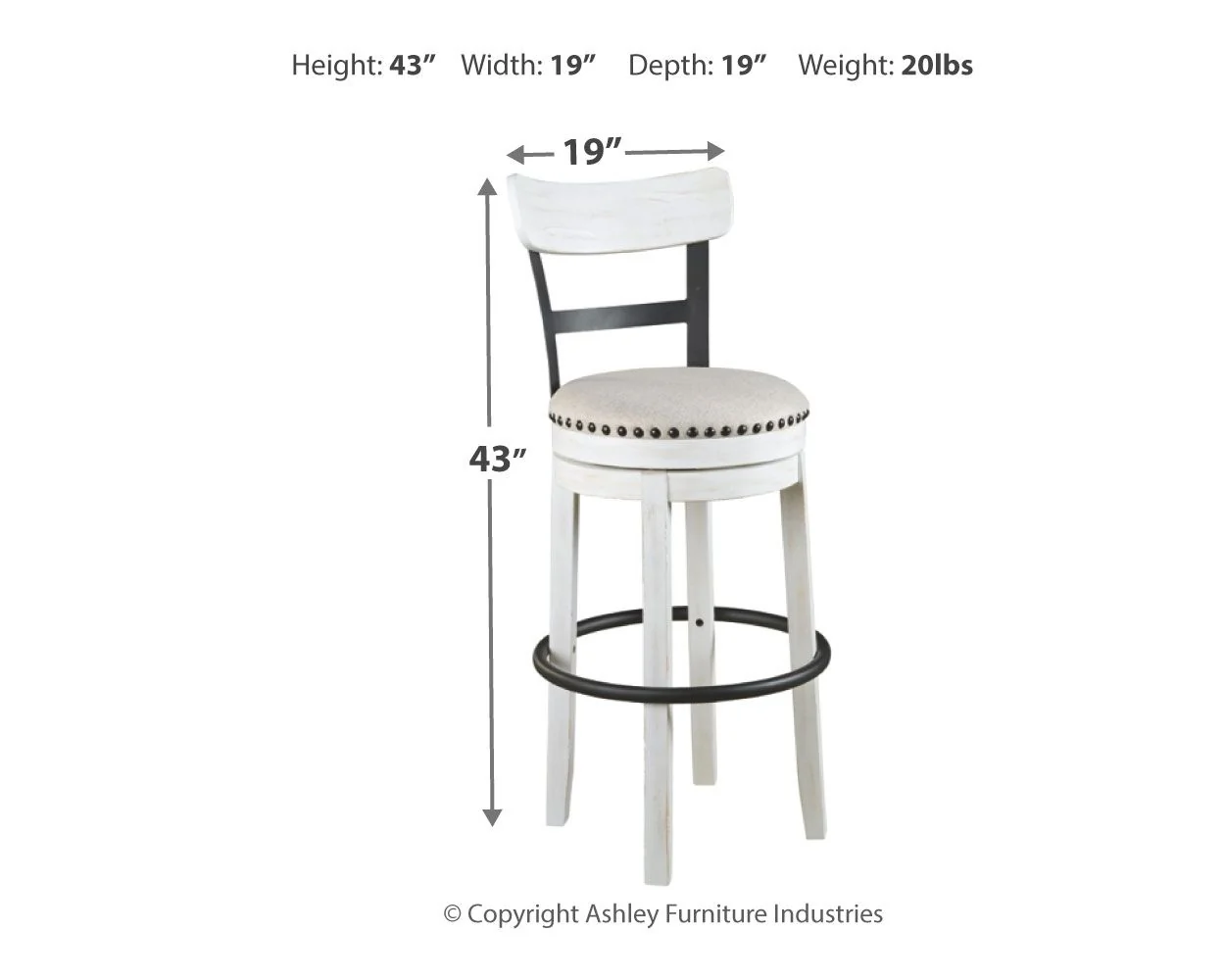 Valebeck - Tall Upholstered Swivel Barstool - Image 4
