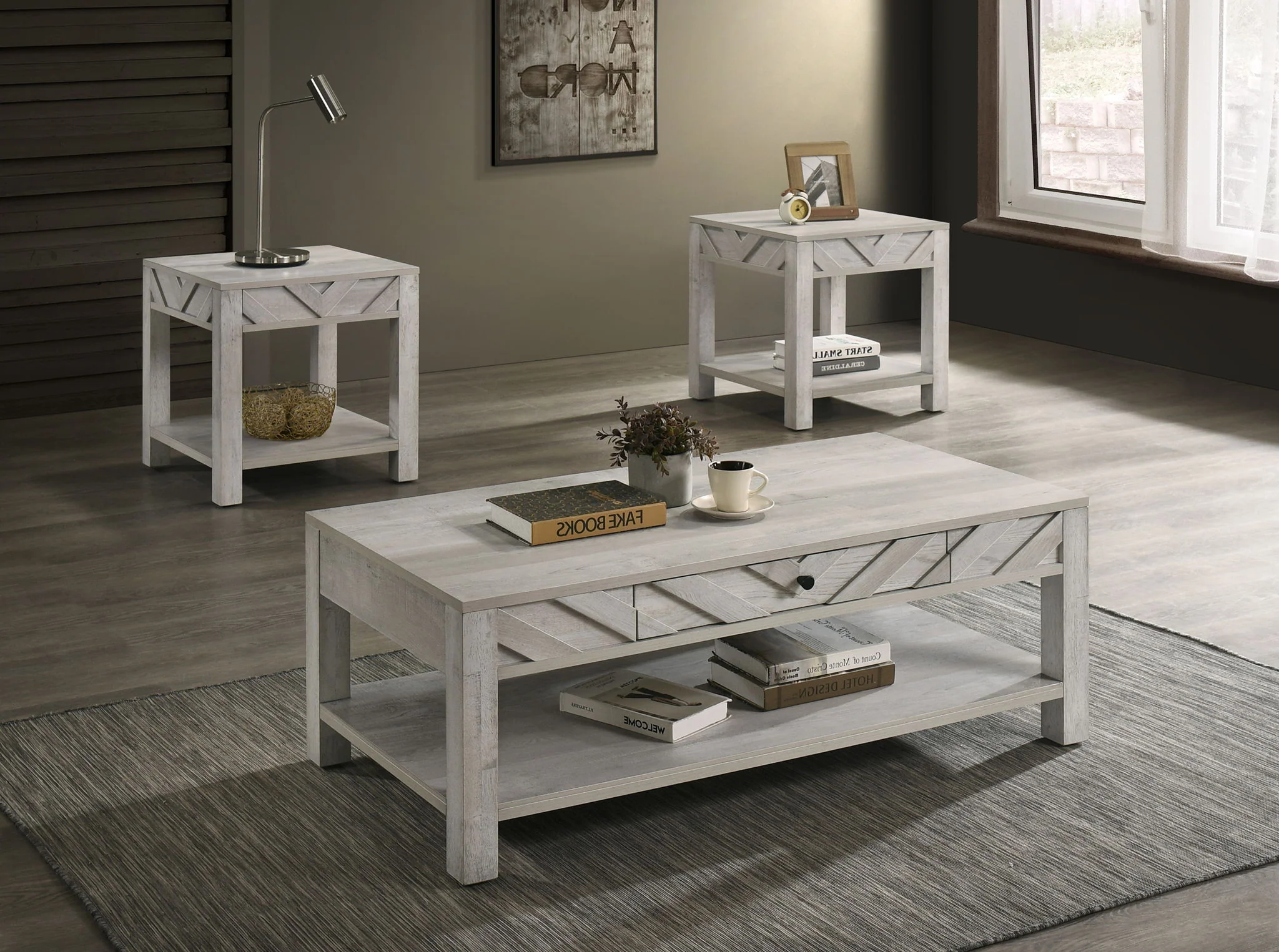 Valor - 3 Piece Cocktail Set - Antique White