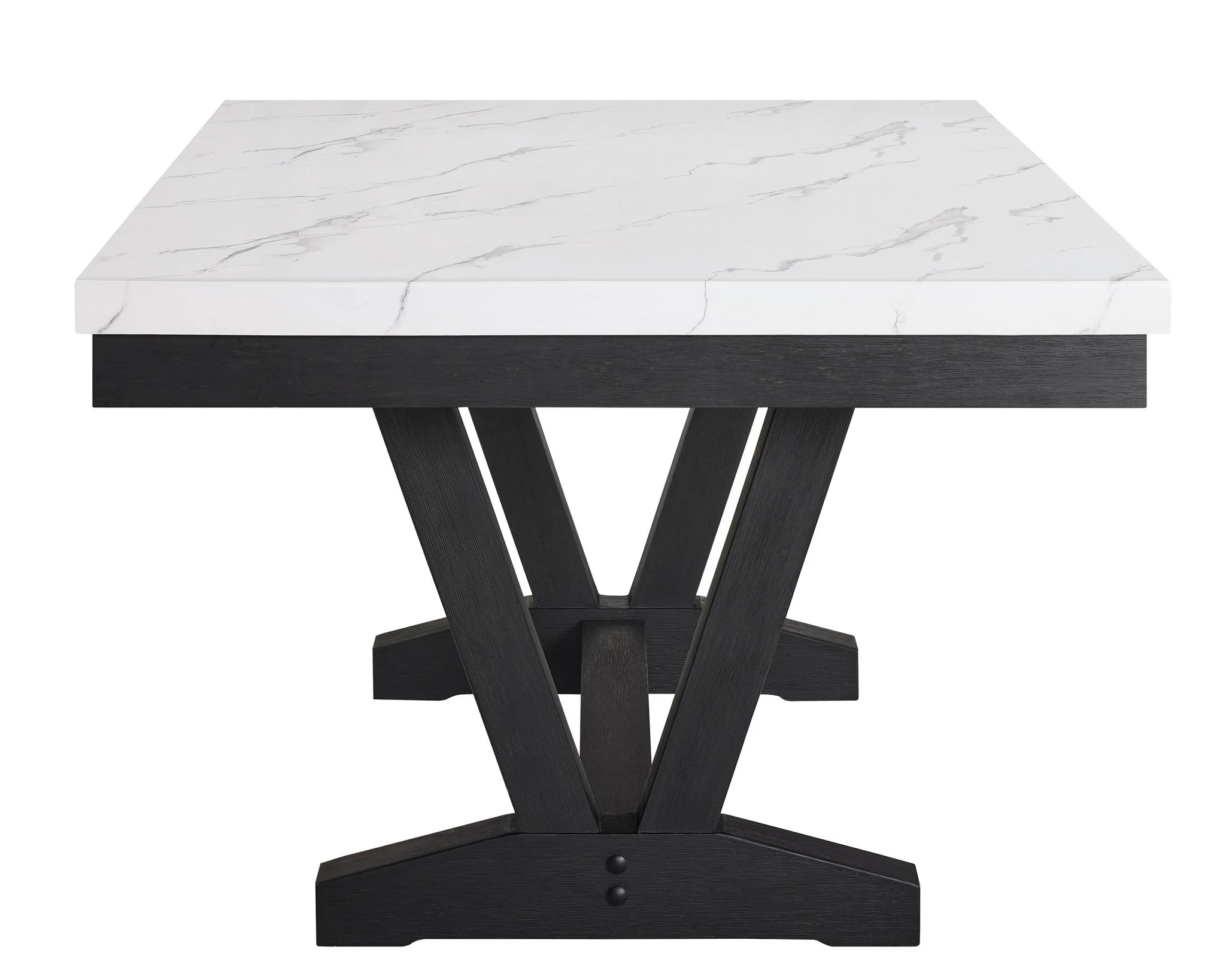 Vance - Faux Marble Dining Table - Charcoal & White - Image 4