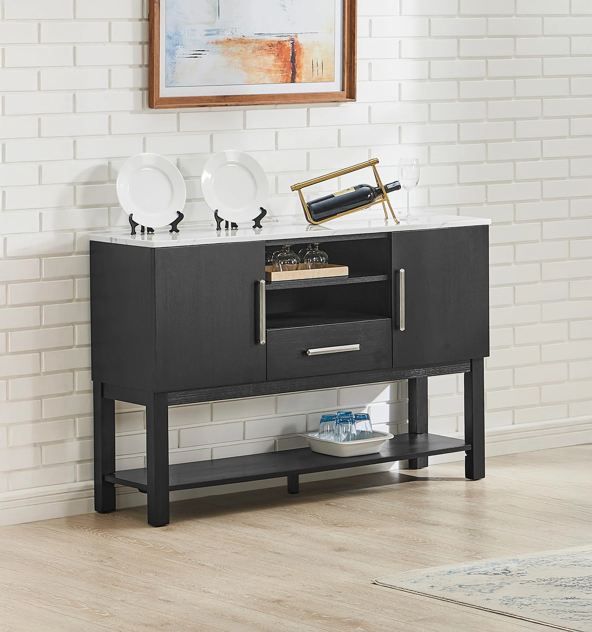 Vance - Side Board - Charcoal / White - Image 3
