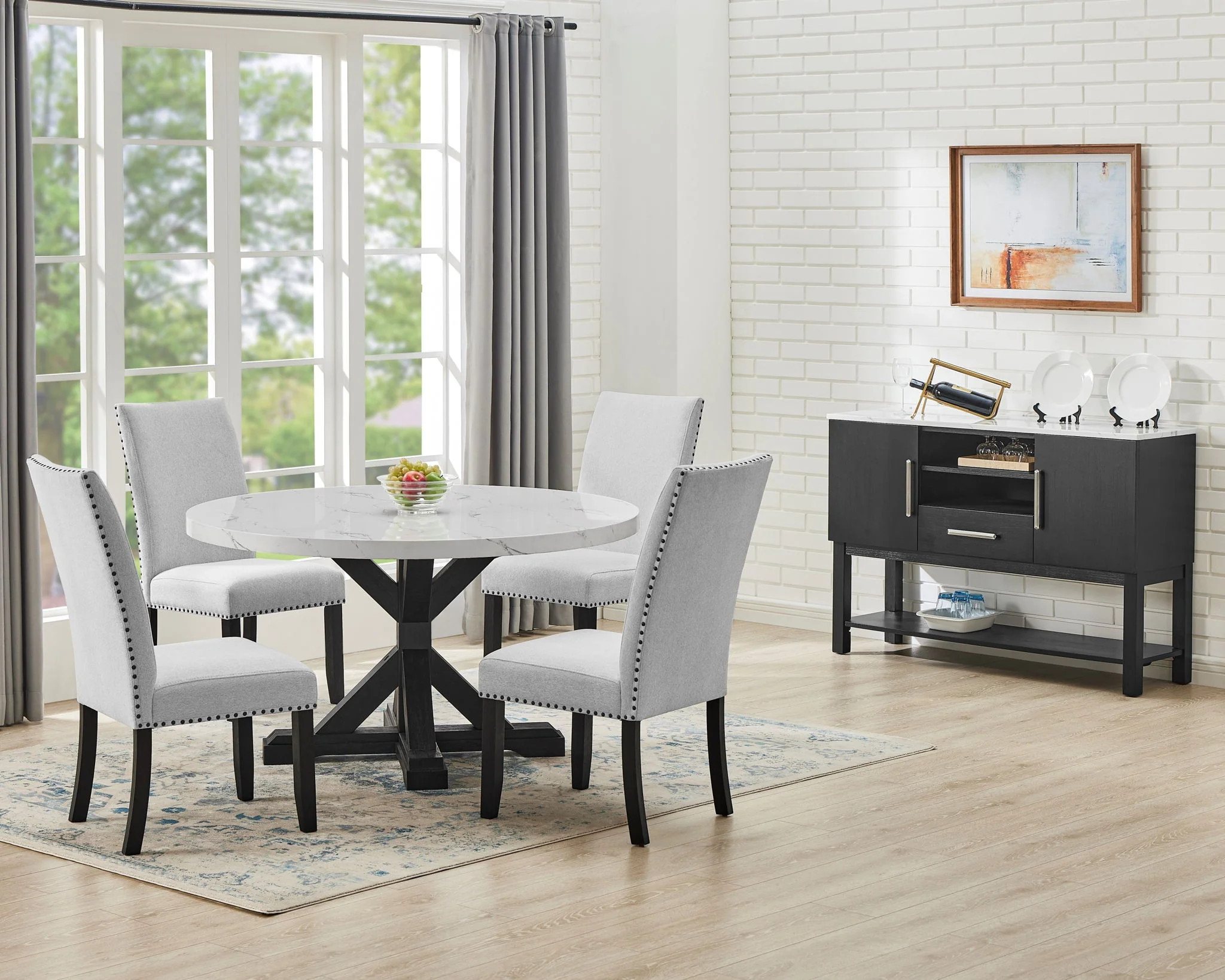 Vance - Side Board - Charcoal / White - Image 4