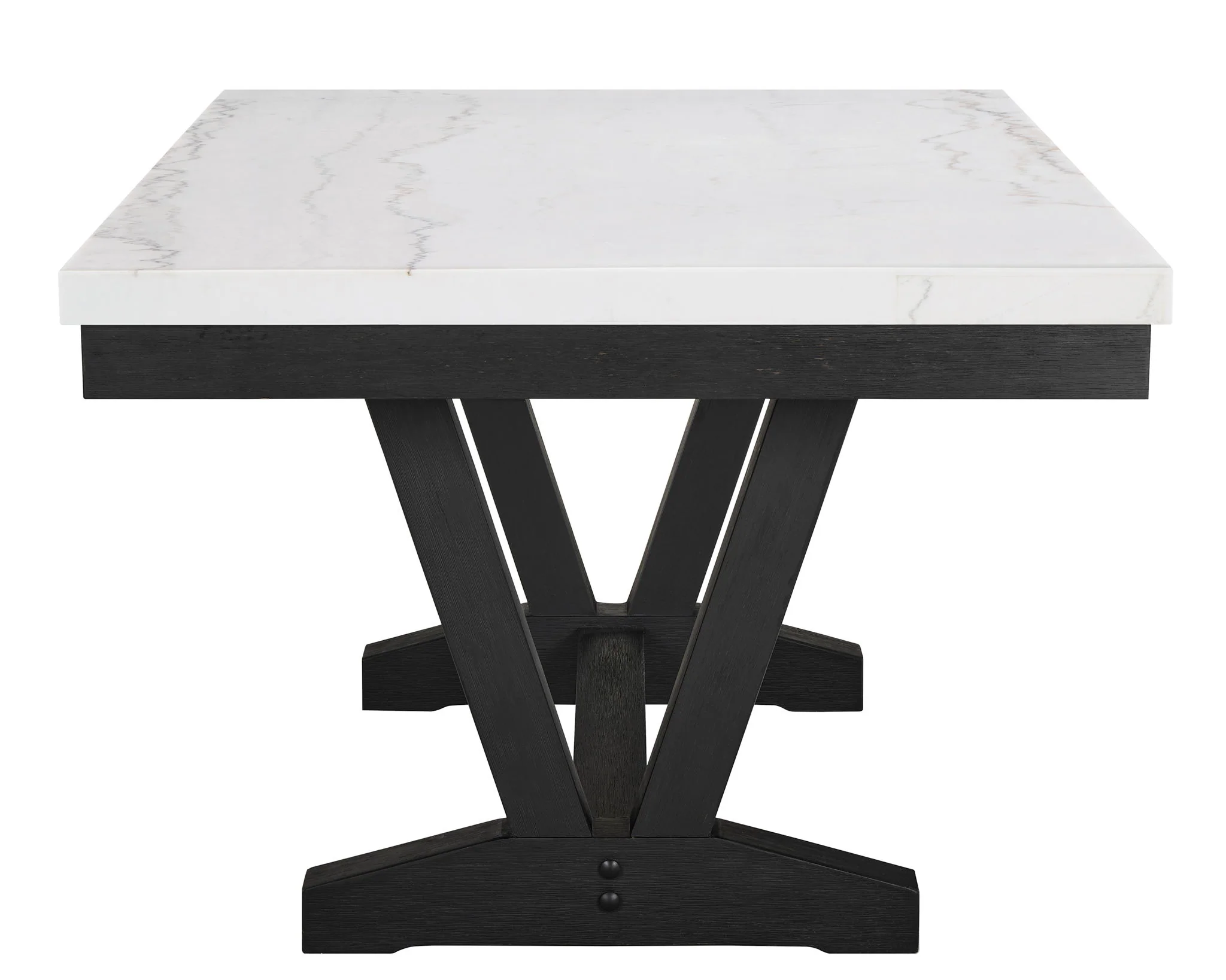 Varley - Genuine Marble Dining Table - Charcoal & White - Image 2