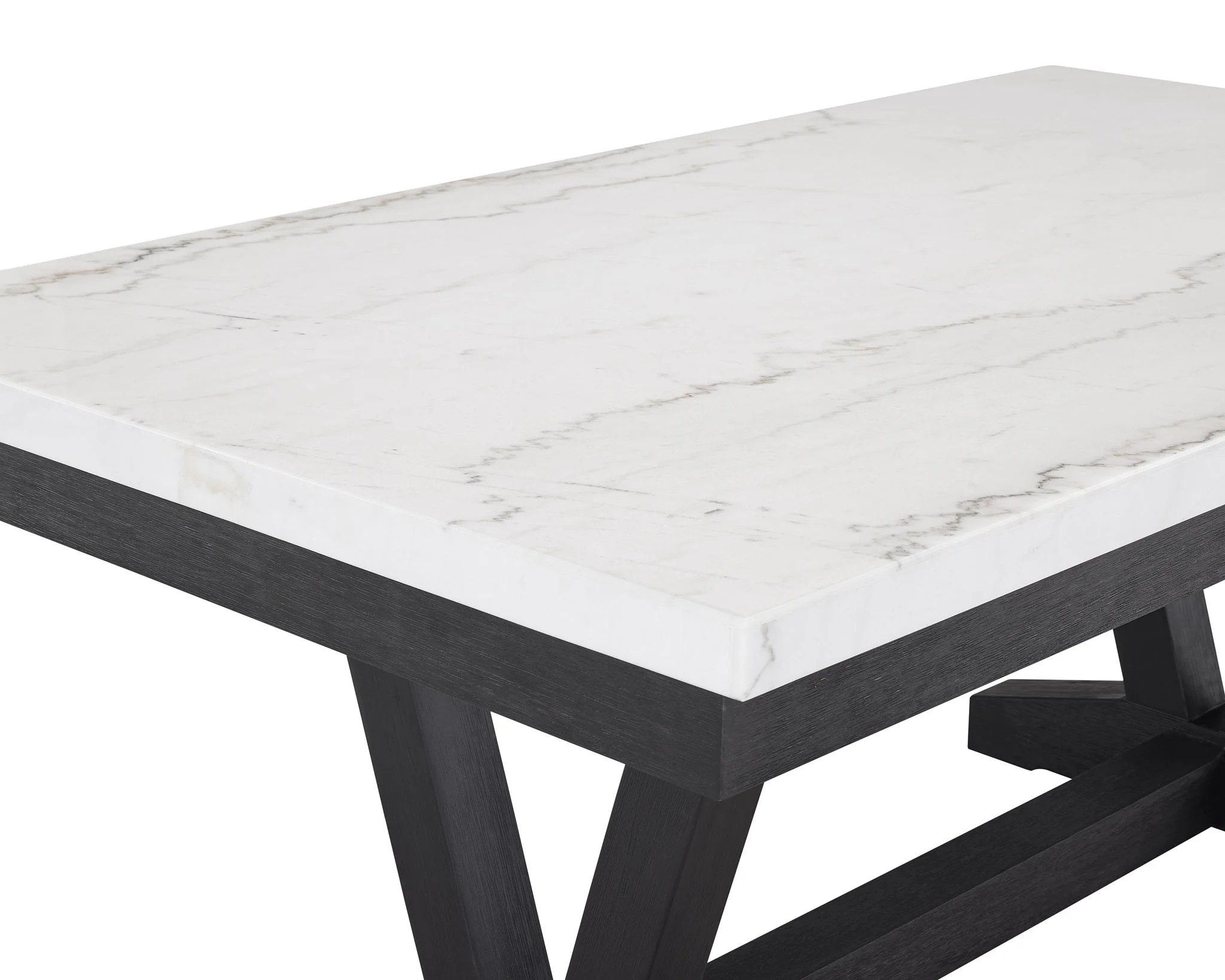 Varley - Genuine Marble Dining Table - Charcoal & White - Image 3