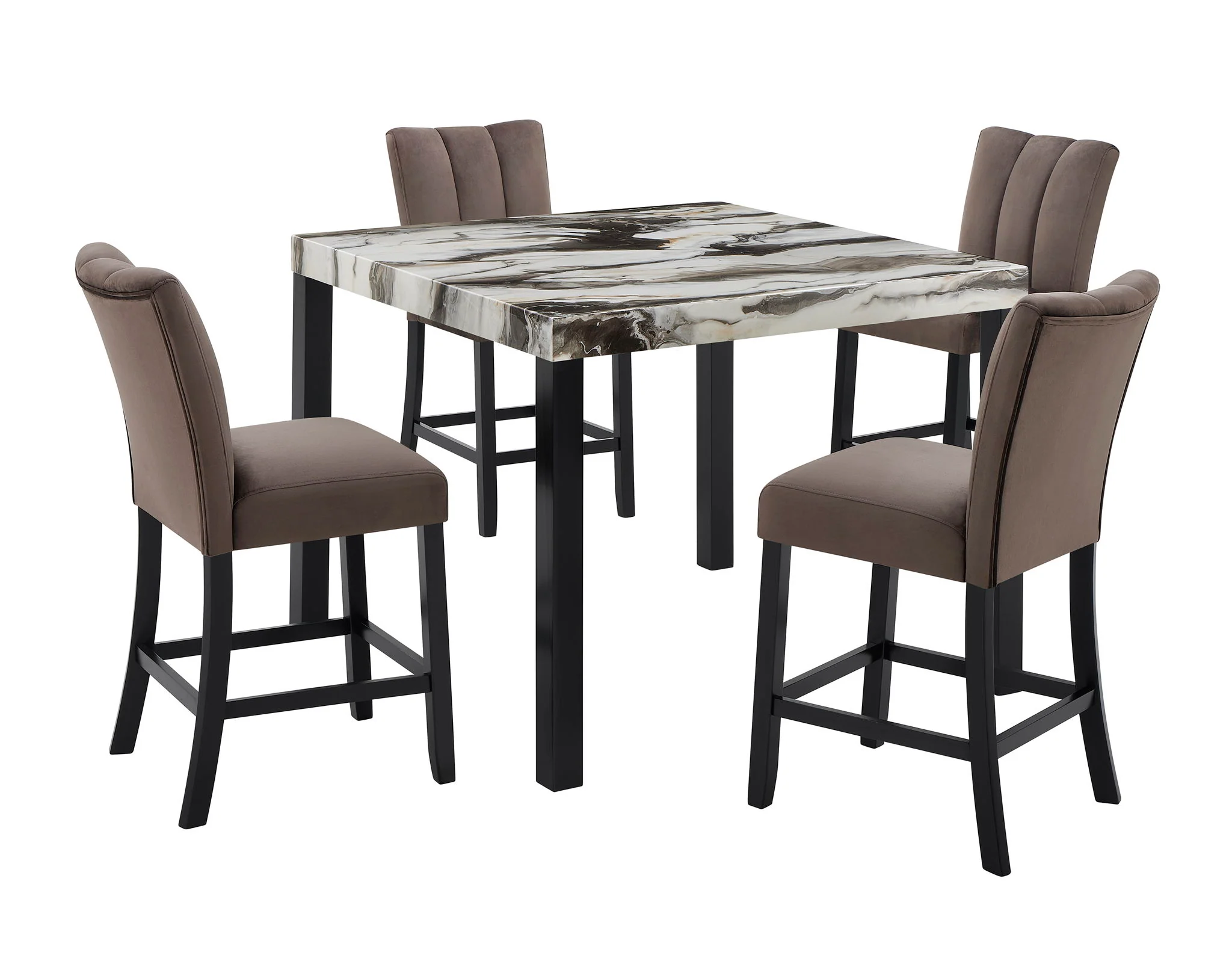 Vega - 5 Piece Counter Dining Room Set - Gray / Black - Image 2