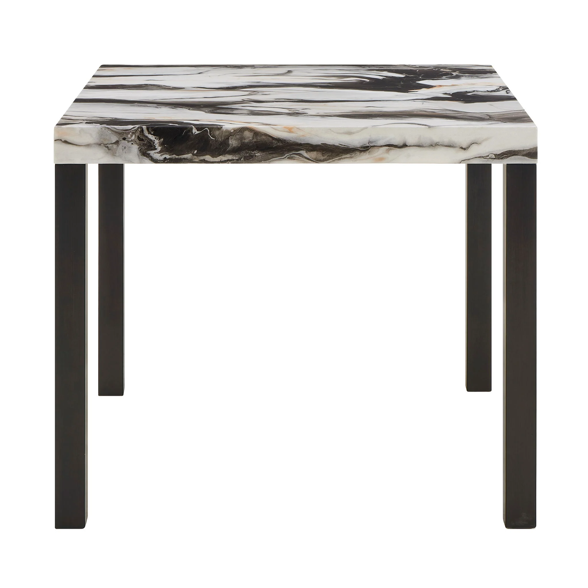 Vega - Faux Marble Counter Height Table - White / Black - Image 3