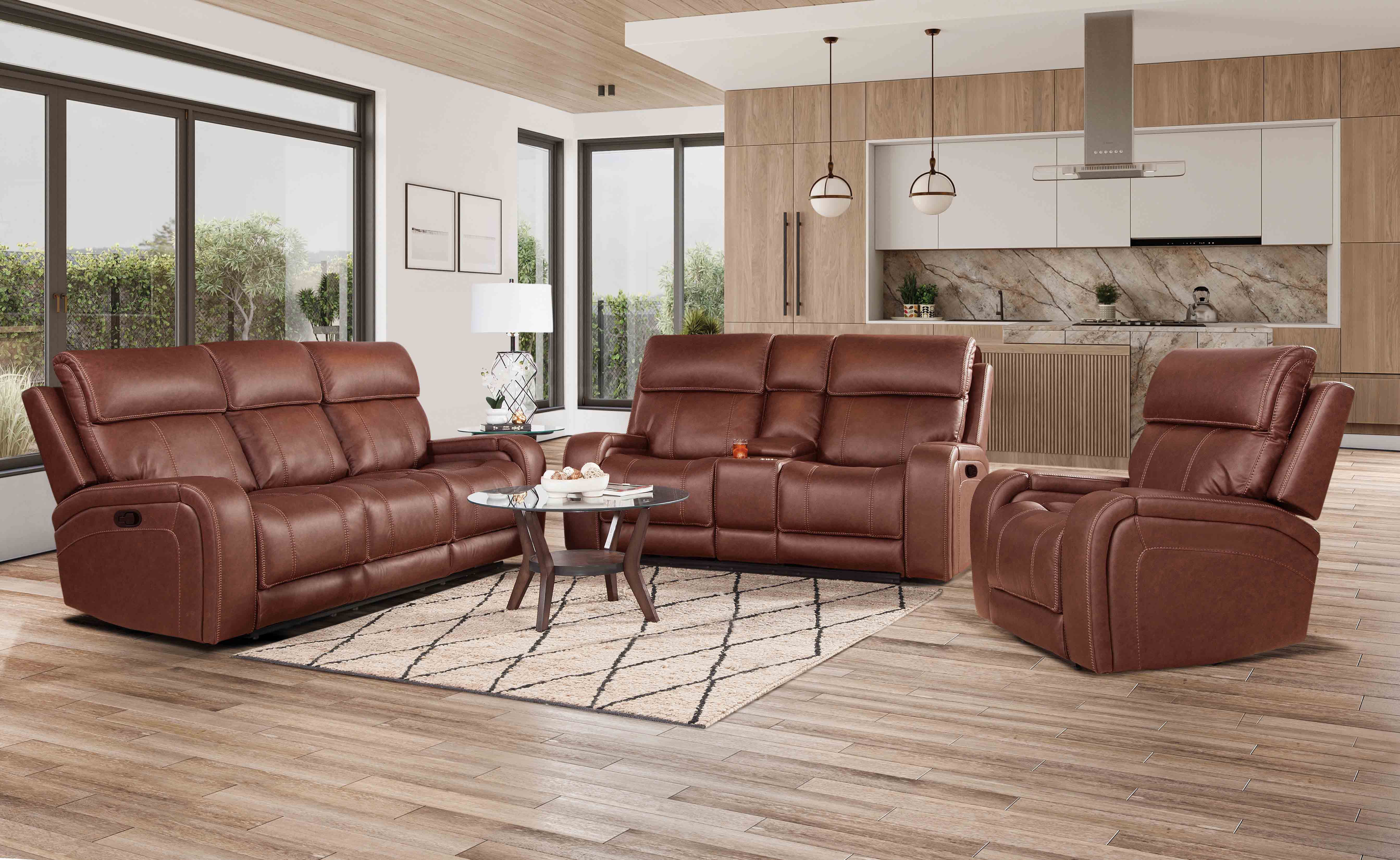 Newport Walnut Manual Reclining Set