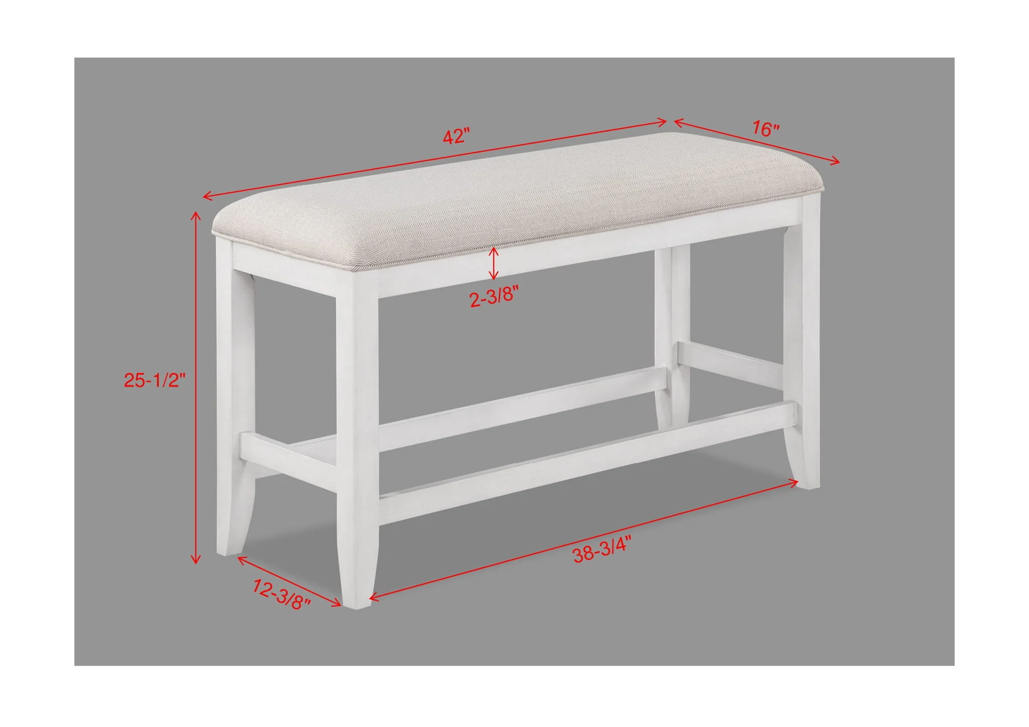 Wendy - Counter Height Bench - White / Beige - Image 2