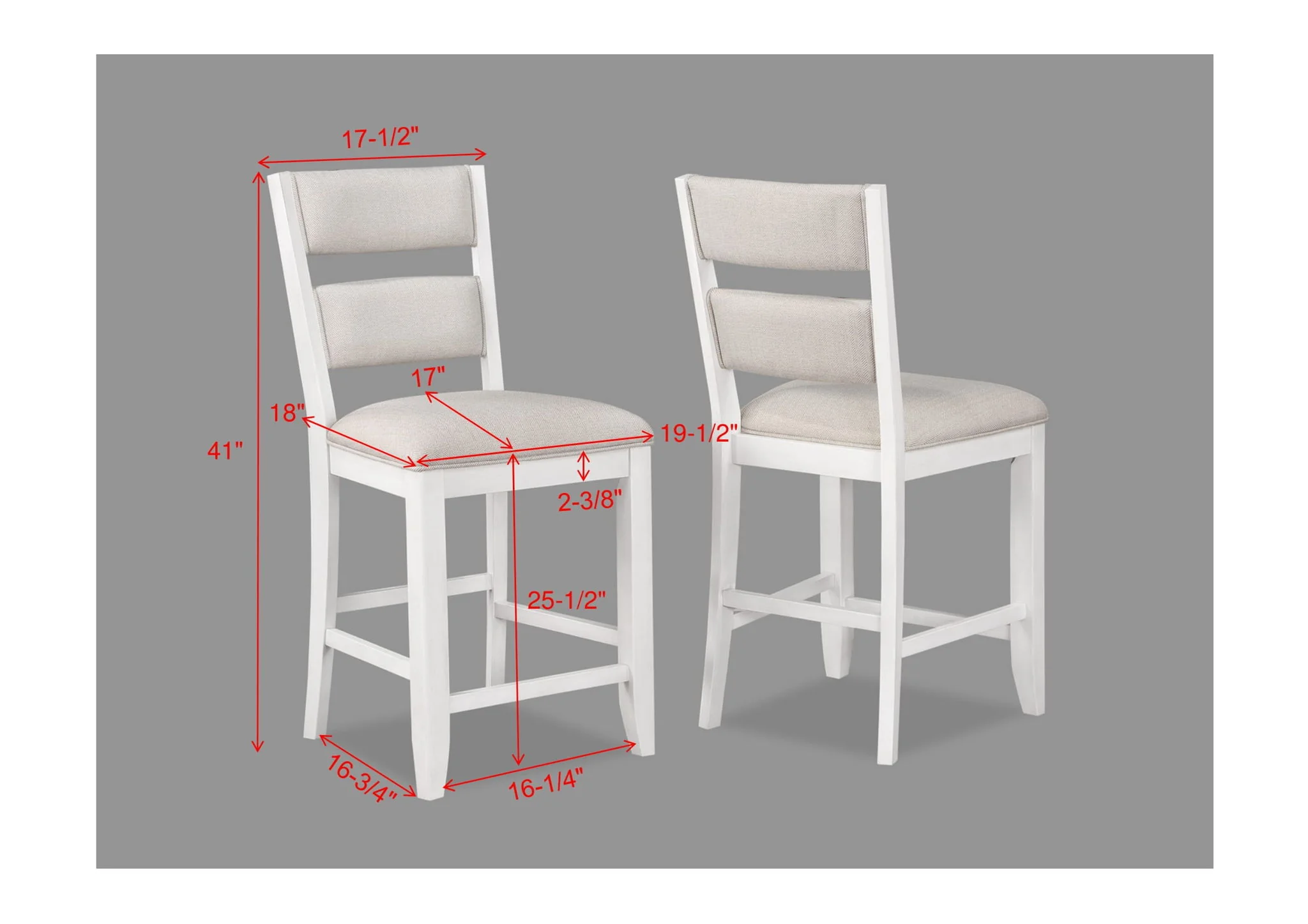 Wendy - Counter Height Chair (Set of 2) - White / Beige - Image 3