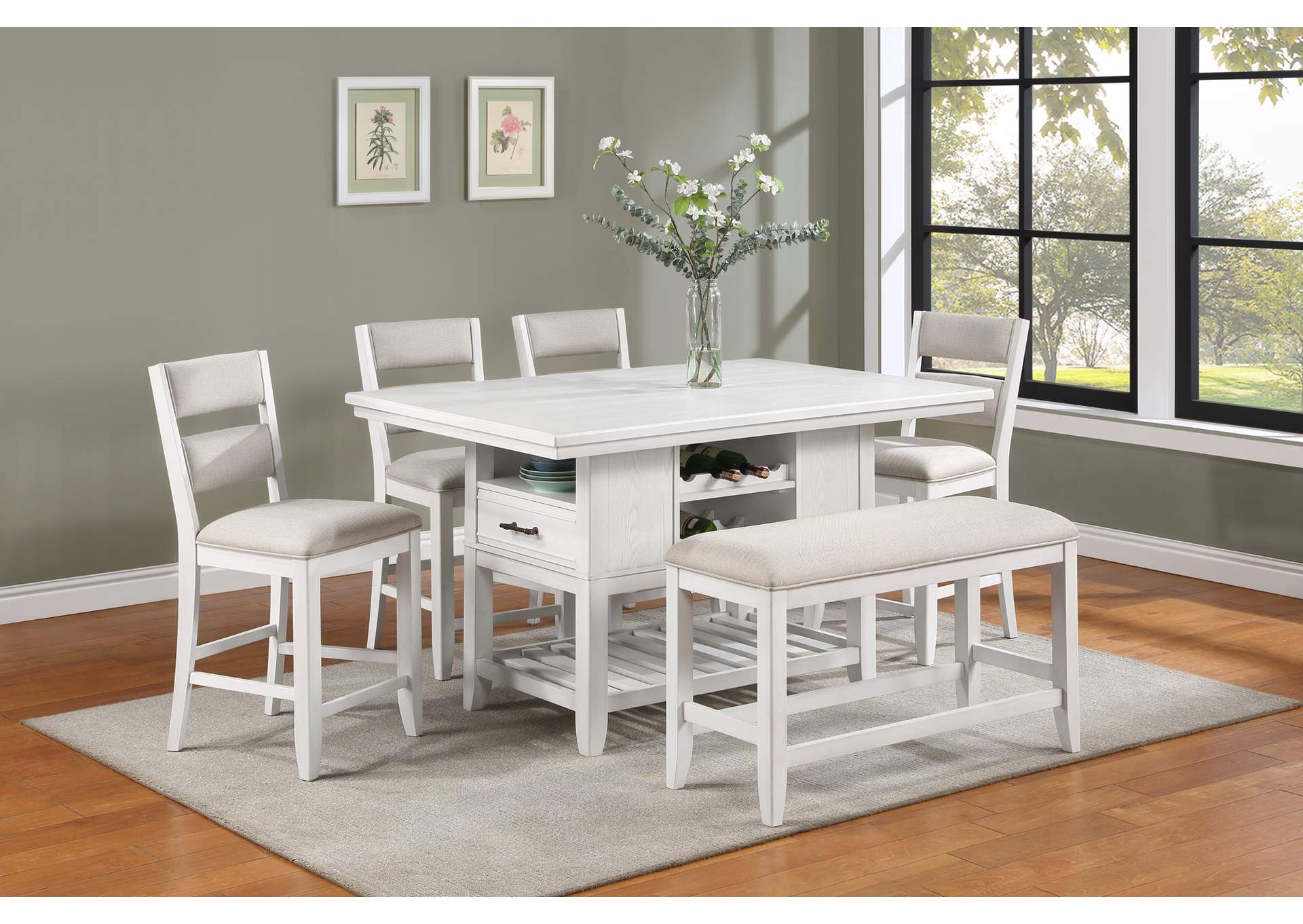 Wendy White Counter Height Dining Sets by Crown Mark - Image 2