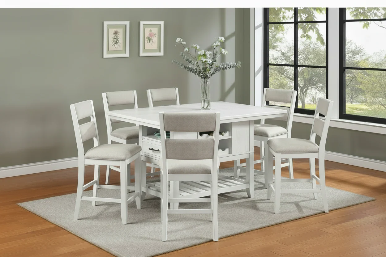Wendy White Counter Height Dining Sets by Crown Mark - Image 9