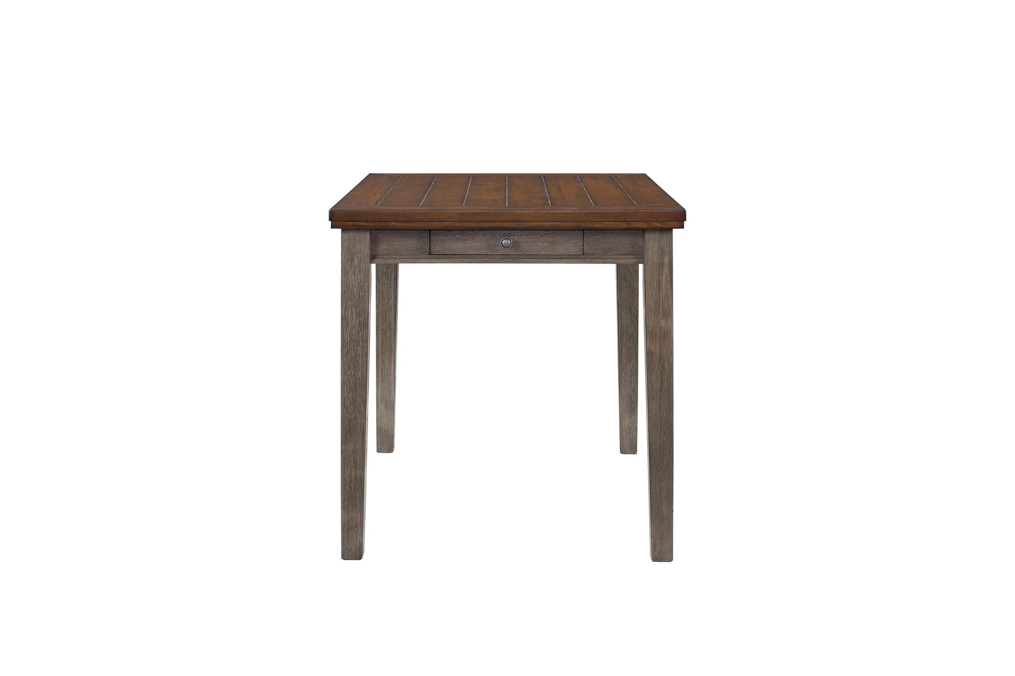Will Dining - Counter Dining Table With 4 Drawers - Gray / Brown - Image 2