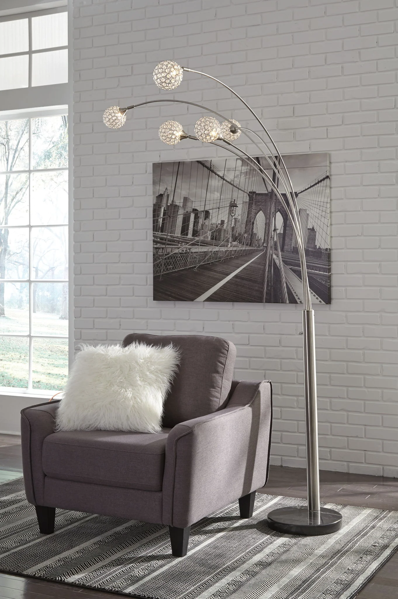 Winter - Metal Arc Lamp - Silver Finish - Image 3