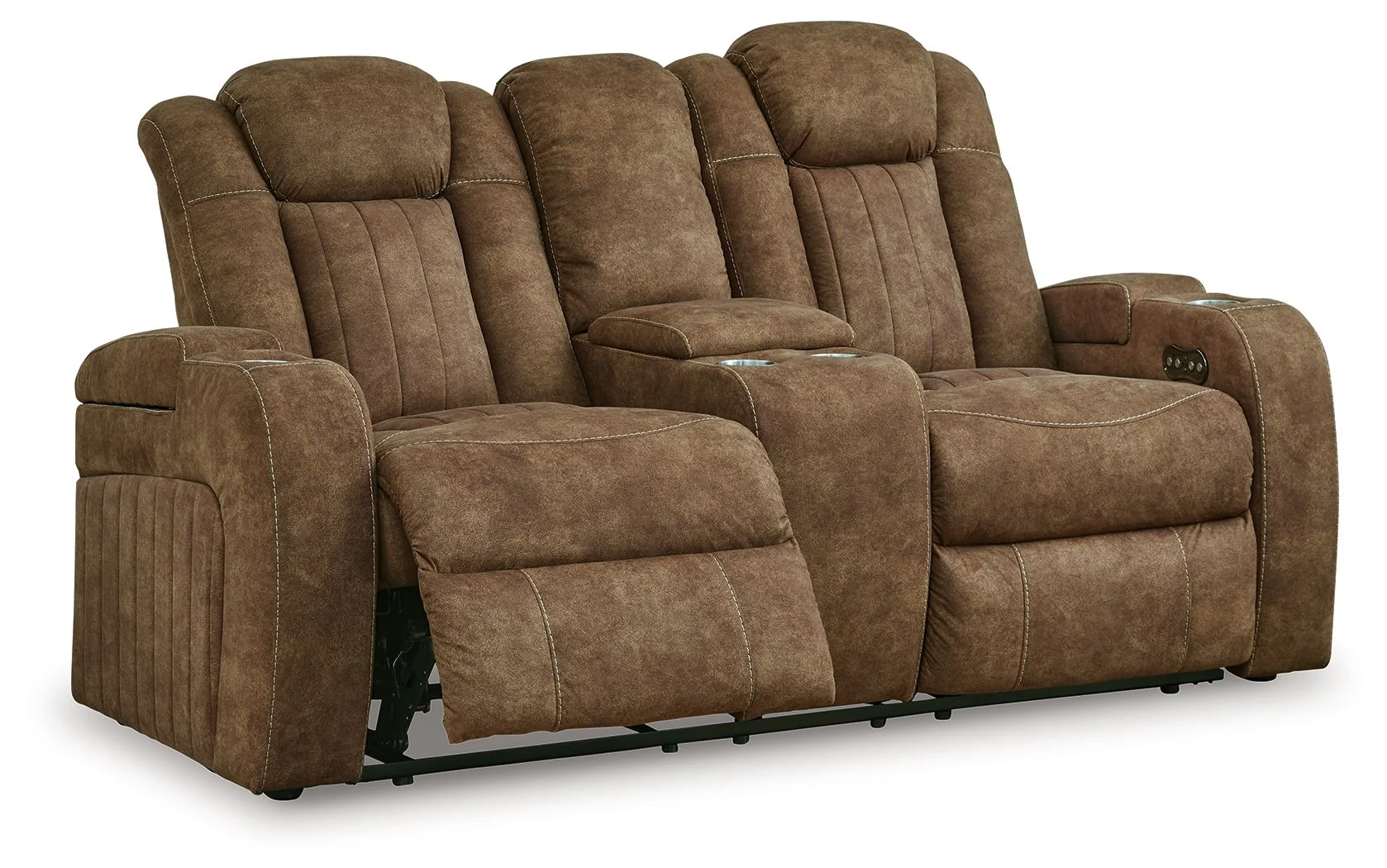 Wolfridge - Power Reclining Loveseat With Console /Adj Hdrst - Brindle - Image 2