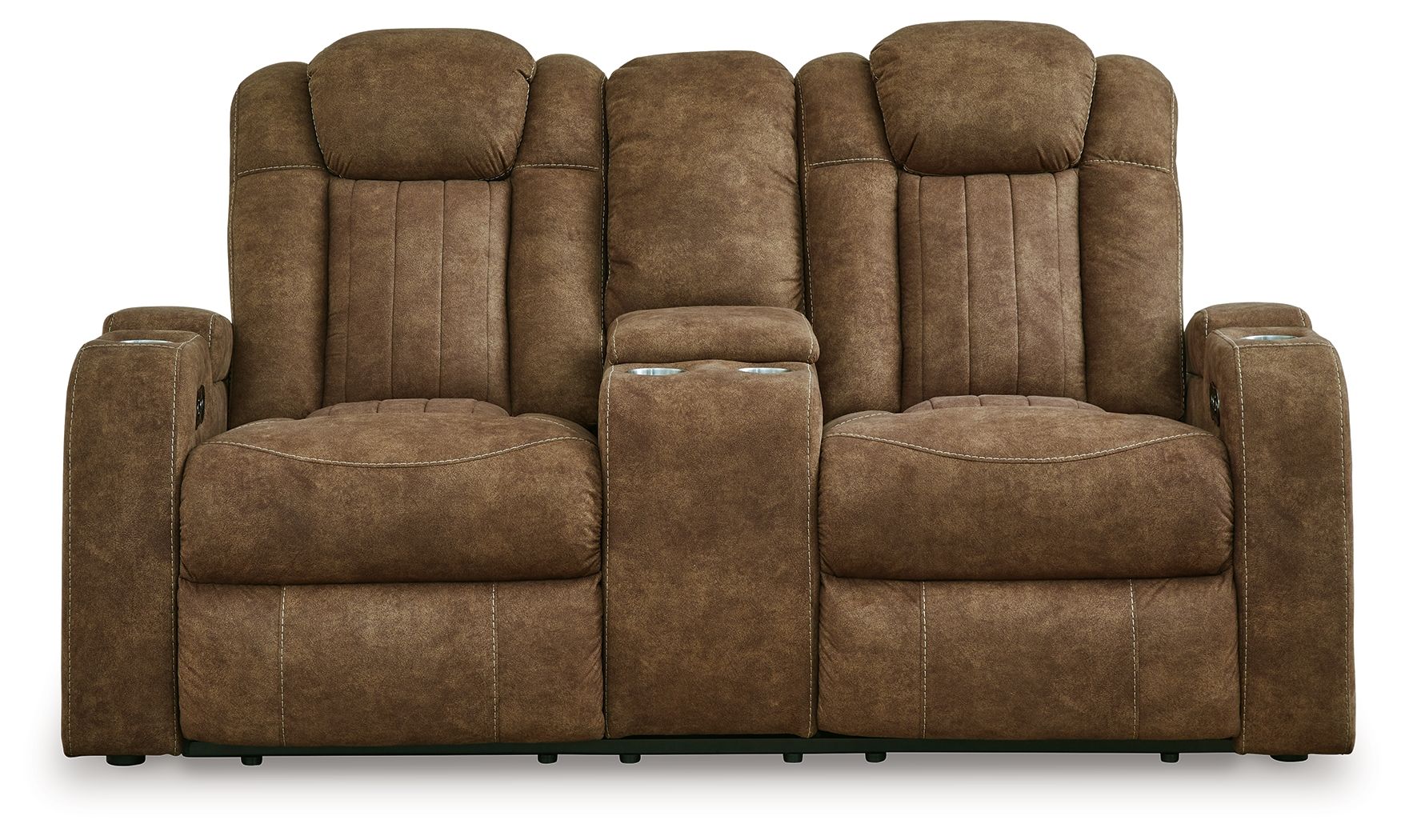 Wolfridge - Power Reclining Loveseat With Console /Adj Hdrst - Brindle - Image 3