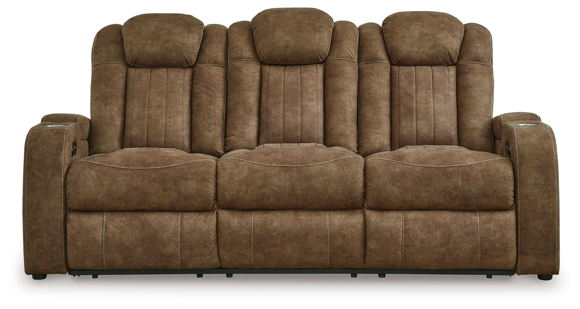 Wolfridge - Power Reclining Sofa With Adj Headrest - Brindle - Image 4