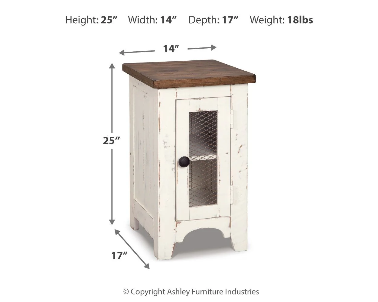 Wystfield - Chair Side End Table - White / Brown - Image 2