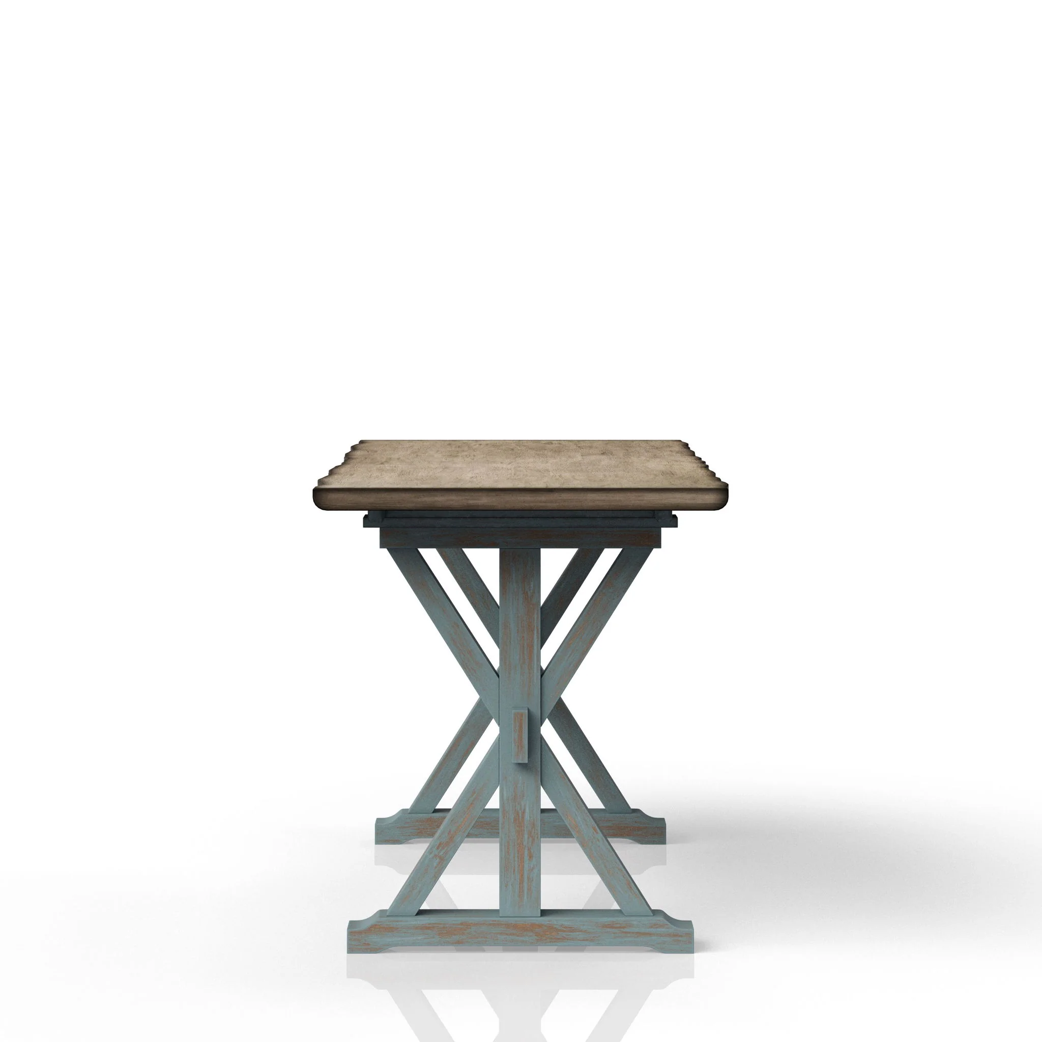 X Based Counter Height Dining Table - Aqua Blue - Image 2