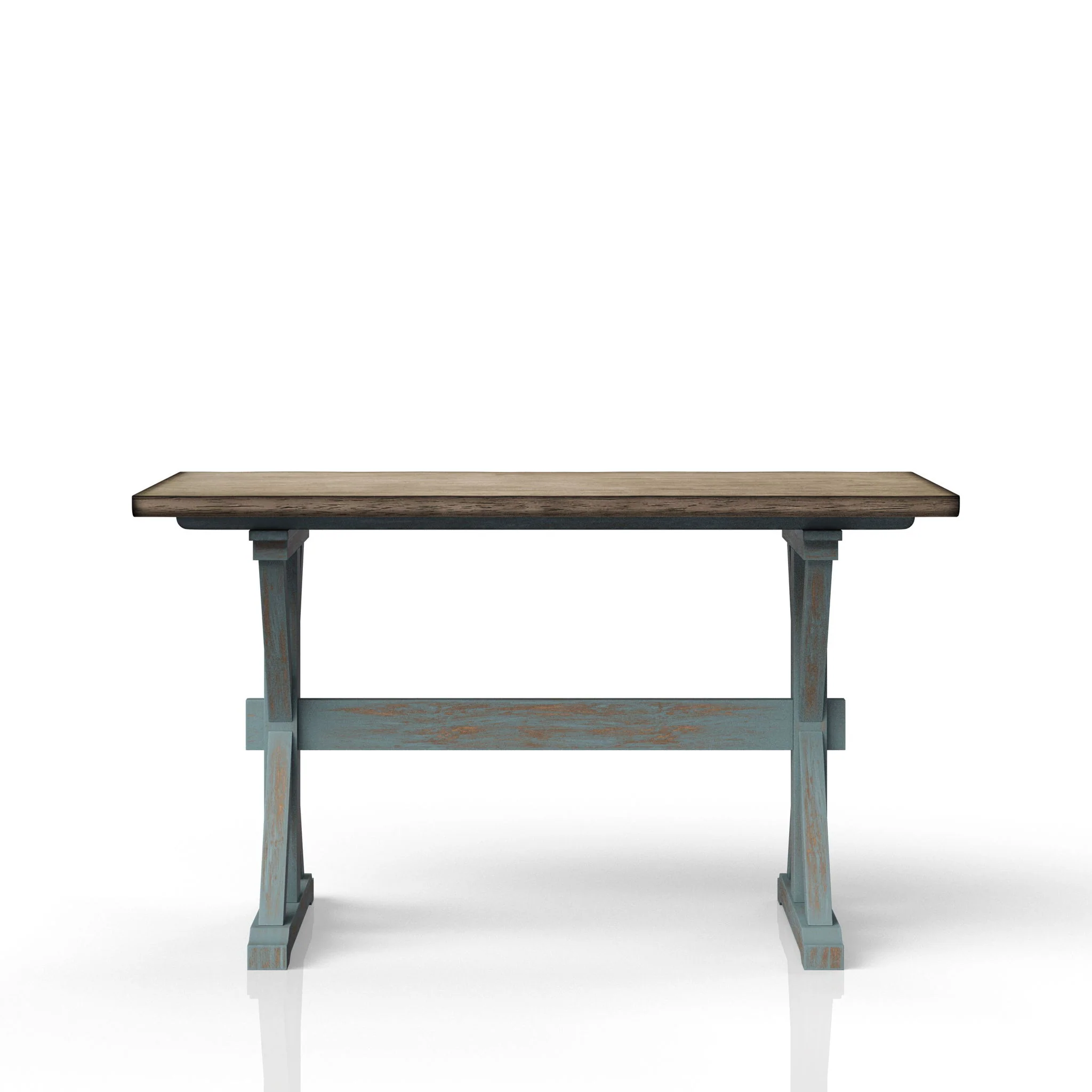 X Based Counter Height Dining Table - Aqua Blue - Image 3